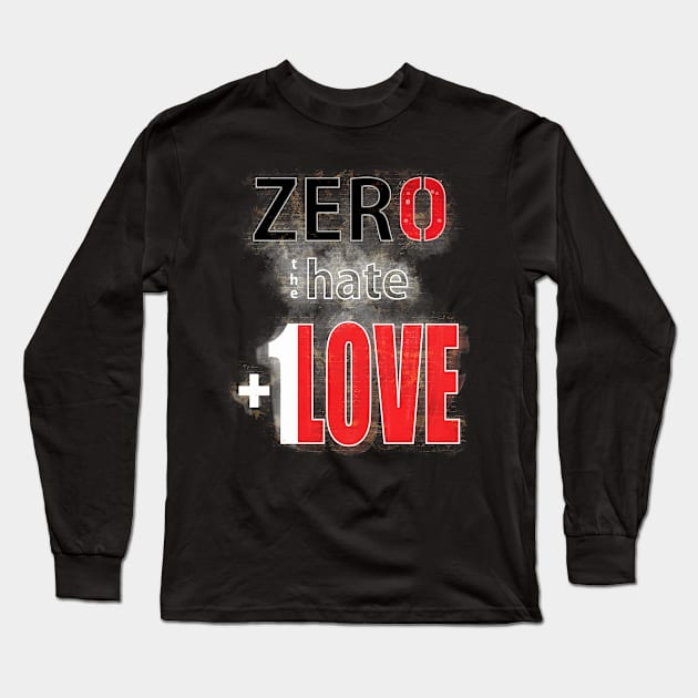 Zero Hate +1 Love Myst Long Sleeve T-Shirt by FutureImaging
